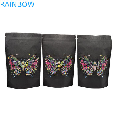 Toptan Ekolojik Dost Kraft Kağıt Ambalaj Çantası Mısır Mantarı Protein Tozu için Spot UV Yeniden Kapanabilir Mylar Çantaları