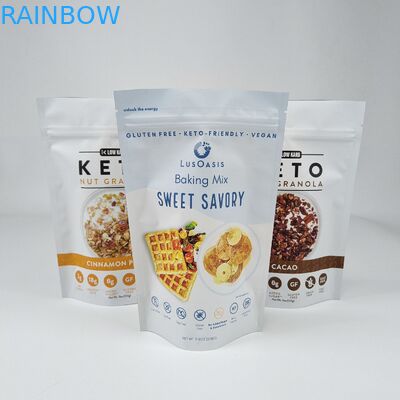 Özel Basılmış Alüminyum Folyo Logo Gıda Sınıfı Yiyebilir Ambalaj Yeniden Kapanabilir Kokusuz Nemden Korunma Kalkın Cüzdan