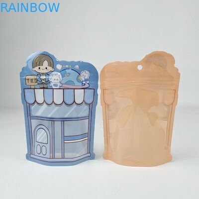 Gravure Baskı Mat Finish Mylar Stand Up Pocket Paketleme Çantası Sıcaklık Kapatabilir Mavi Easy Tear Notch Ziplock Çantaları