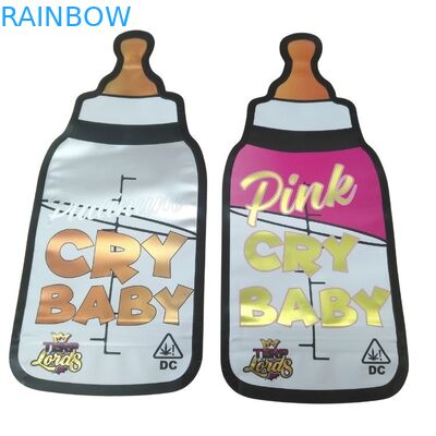 Özel Basılmış Çocuk Kanıtlı Ziplock Holografik Ölü Kesim Mylar Çantası 3.5g Özel Şekil Sakızlı Şekerli Yiyebilir Paket Çantası