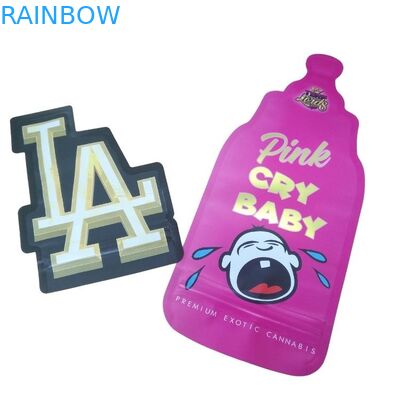 Özel Basılmış Çocuk Kanıtlı Ziplock Holografik Ölü Kesim Mylar Çantası 3.5g Özel Şekil Sakızlı Şekerli Yiyebilir Paket Çantası