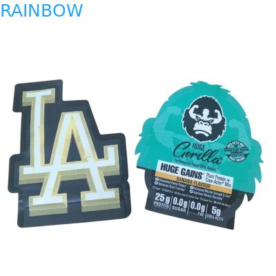 Özel Basılmış Çocuk Kanıtlı Ziplock Holografik Ölü Kesim Mylar Çantası 3.5g Özel Şekil Sakızlı Şekerli Yiyebilir Paket Çantası