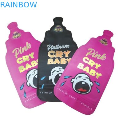 Özel Baskılı 3.5g Eşsiz Özel Die Cut Düzensiz Şekilli Mylar Torbaları Mühürlü 8. Kokusuz Özel Cali Mylar Torbaları