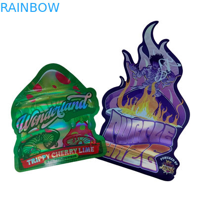 Özel Baskılı Mat Yumuşak Dokunma Çantası 3.5g Mylar Çantaları Dijital Baskılı Holografik Ölü Kesim Mylar ZiplockBag