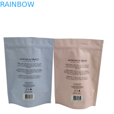 Geri dönüştürülebilir zip kilitli ayağa kalkan poşet alüminyum folyo vücut fırçalama Spa banyo ıslatma deniz tuzu biyolojik ayrışan plastik ambalaj