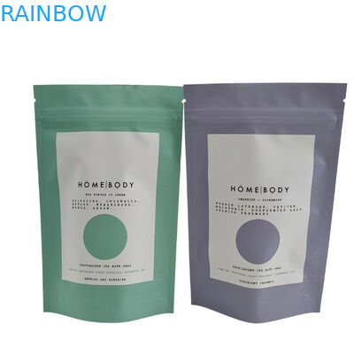 Geri dönüştürülebilir zip kilitli ayağa kalkan poşet alüminyum folyo vücut fırçalama Spa banyo ıslatma deniz tuzu biyolojik ayrışan plastik ambalaj