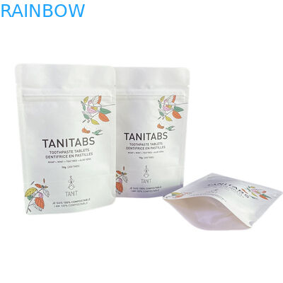 Özel Su geçirmez Biyoürünür Pla Kraft Kağıt Ziplock Torba Zipper Torba Stand Up Pocket