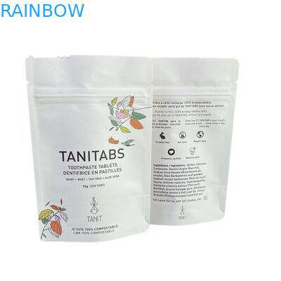 Özel Su geçirmez Biyoürünür Pla Kraft Kağıt Ziplock Torba Zipper Torba Stand Up Pocket