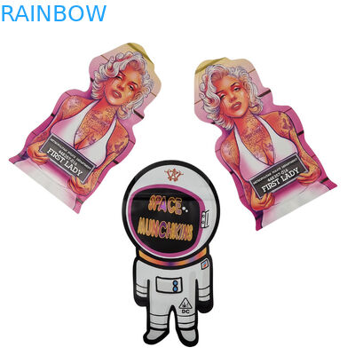 Özel baskı şekli Mini Mylar Çantası 1g 3.5g 7g 14g 28g Mantar Çocuklara dayanıklı Kokusuz Yumuşak Dokunma Cali Paketi Mylar Çantası