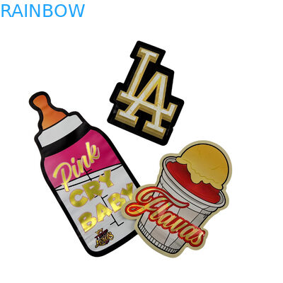 3.5g Özel Paketleme ve Logo Baskı Özel Eşsiz İçeride Şekil Baskılı Holografik Döşeme Mylar Çantası