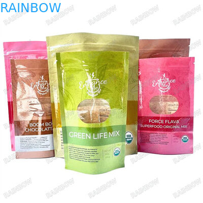 Doğrudan fabrika ambalajı Nem geçirmez plastik poşetler Yeşil Kırmızı Sarı Poşet Gıda depolama için fermuar kilitli poşetler 1 kg