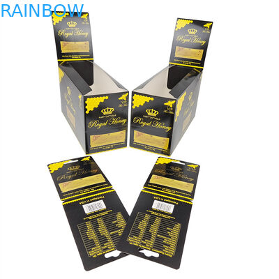 Yüksek Kaliteli Özel Baskı Gösterim Kağıdı Kutusu Kağıt Kartlar Parlak Siyah Yüzey Kağıt Kutusu Kraliyet Balı Paketi İçin
