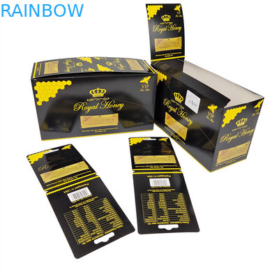 Yüksek Kaliteli Özel Baskı Gösterim Kağıdı Kutusu Kağıt Kartlar Parlak Siyah Yüzey Kağıt Kutusu Kraliyet Balı Paketi İçin