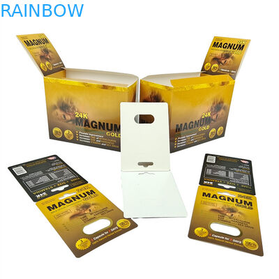 Yüksek Kaliteli Seks Hapı 3D Blister Packaging Card Rhino Male Enhancement Pill Packaging Card With Display Paper Boxes