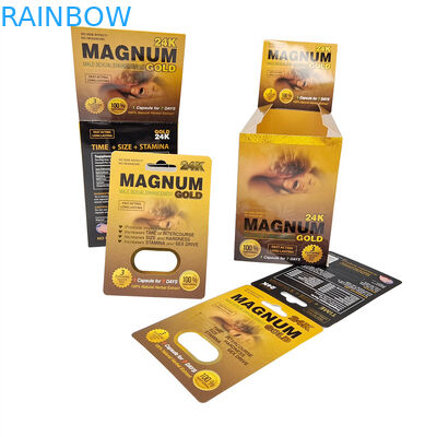 Yüksek Kaliteli Seks Hapı 3D Blister Packaging Card Rhino Male Enhancement Pill Packaging Card With Display Paper Boxes