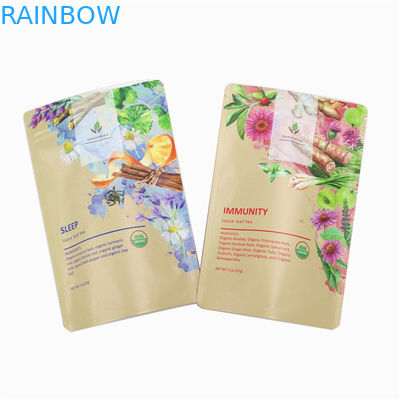 Parlak veya mat bitmiş özel çay torbası ambalaj torbaları ve yüksek performanslı