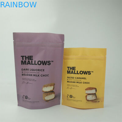 Dijital Baskı Kurutulmuş Gıdalar Kraft Kağıt Paketleme Çantası Mat Yüzey Finish