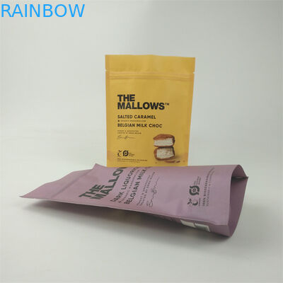 Özel basılı, biyolojik olarak parçalanabilir kraft kağıt torbaları, gıda sınıfı, ayağa kalkan zip kilitli ambalaj torbası.