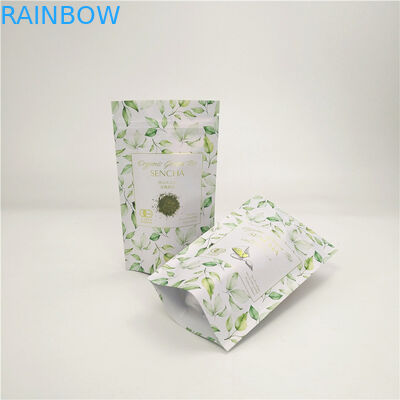 co arkadaş canlısı 3 taraflı ısı mühürlü kraft kağıt torbası geri dönüştürülebilir siyah logo basılı küçük 5 gramlık kağıt torbaları