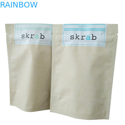 Kahve vücudu fırçalama ambalajı için Doy Paketi Tasarımı ile Stand Up Gümüş folyo çantaları