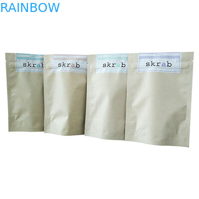 Kahve vücudu fırçalama ambalajı için Doy Paketi Tasarımı ile Stand Up Gümüş folyo çantaları