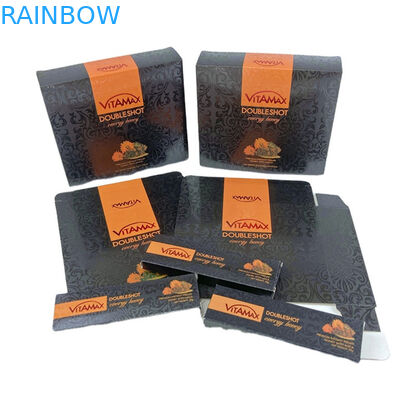 Lüks Kağıt Karton Bal Kavanozu Şişe Paketleme Siyah Şık Dalgalanmış Bal Kutu Paketleme