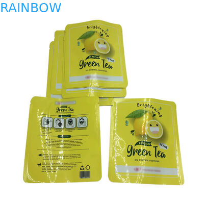 Sıcaklık mühürü küçük boyutlu üç yanlı mühürlü çantalar yüz maskesi için düz örnek paketleri