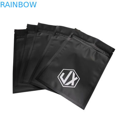 Mat Siyah Üç Yanlı Mühür Kablo USB Fermuarlı Plastik Ambalaj Çantaları