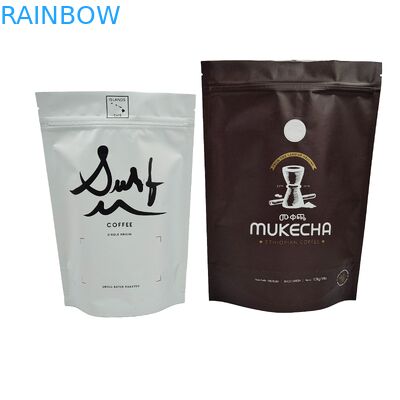 Alüminyum folyo baskılı metallik efektli ayağa kalkan poşet özel tasarımlı plastik kahve için gıda kalitesi torbalar