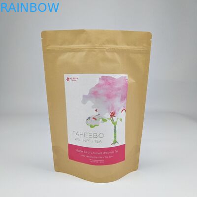 Doypack Ziplock Kahverengi Beyaz Kraft El Yapımı Kağıdı Ayağa Kalkan Cüzdanlar Gıda Paketleri Kokusuz Zipper Torbaları