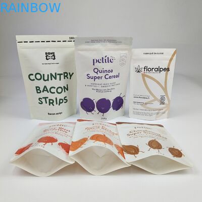 Toptan Durağan Ambalaj Özel Beyaz Doypack Kraft Kağıt Torba Gıda Fındıkları için Atıştırmalık Ambalajı