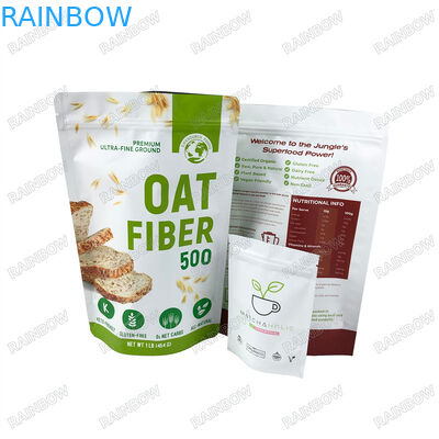 Biyolojik olarak ayrıştırılabilir Cüzdanlar Özel Kraft Kağıdı Kalk Cüzdanlar Yeniden Kapanabilir Ziplock Protein Toz Cüzdanları