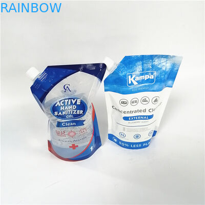 Çevre dostu ambalajlar için çeşitli kapak türleri ile geri dönüştürülebilir püskürtülmüş ayakta duran poşetler