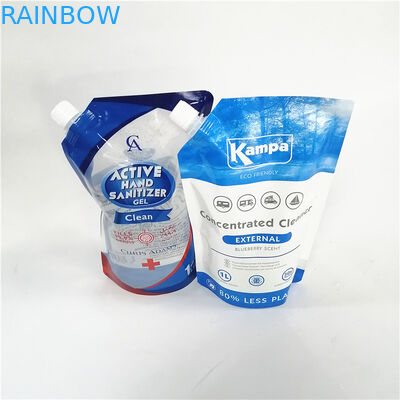 Çevre dostu ambalajlar için çeşitli kapak türleri ile geri dönüştürülebilir püskürtülmüş ayakta duran poşetler