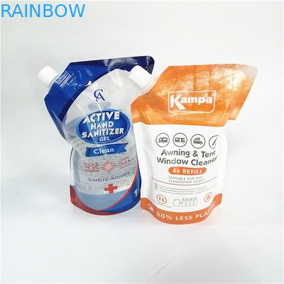 Çevre dostu ambalajlar için çeşitli kapak türleri ile geri dönüştürülebilir püskürtülmüş ayakta duran poşetler