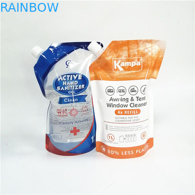 Çevre dostu ambalajlar için çeşitli kapak türleri ile geri dönüştürülebilir püskürtülmüş ayakta duran poşetler