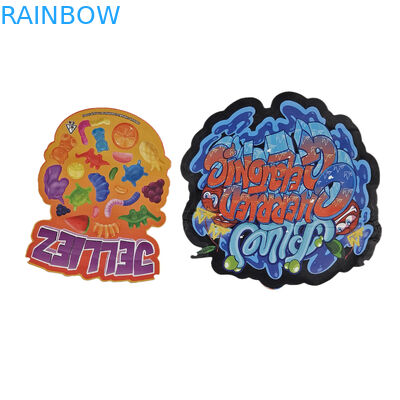 Özel Alüminyum folyo yumuşak dokunuşlu plastik ambalaj torbaları Mat Düzensiz 3.5g 7g 14g 28g Die Cut Mylar torbaları