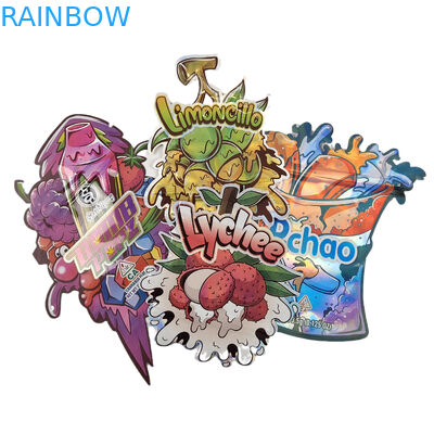 Özel Alüminyum folyo yumuşak dokunuşlu plastik ambalaj torbaları Mat Düzensiz 3.5g 7g 14g 28g Die Cut Mylar torbaları