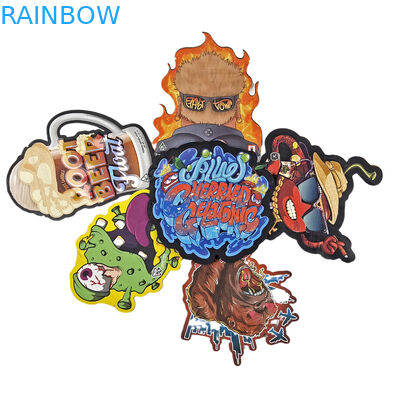 Özel 3.5g Holografik Ölü Kesim Mylar Torbaları Düzensiz Şekilli Paketleme Fermuar Kokusuz Ölü Kesim Plastik Paketleme Torbaları