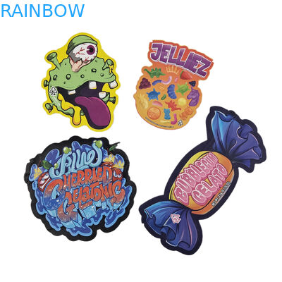 Özel Dijital Baskı Çantaları Ambalaj Holografik Folye Ölçümlü Kesim Özel Şekilli Ziplock Plastik Mylar 3.5g Ölçümlü Kesim Çantaları