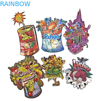 Özel Dijital Baskı Çantaları Ambalaj Holografik Folye Ölçümlü Kesim Özel Şekilli Ziplock Plastik Mylar 3.5g Ölçümlü Kesim Çantaları