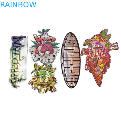 Özel Baskı 3.5g 7g 14g 28g Özel Şekilli Kokusuz Gıda Şekerlik Torbası Die Cut Mylar Cüzdanları