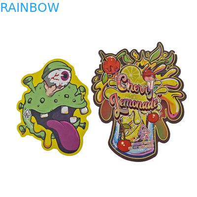 Özel Baskı 3.5g 7g 14g 28g Özel Şekilli Kokusuz Gıda Şekerlik Torbası Die Cut Mylar Cüzdanları