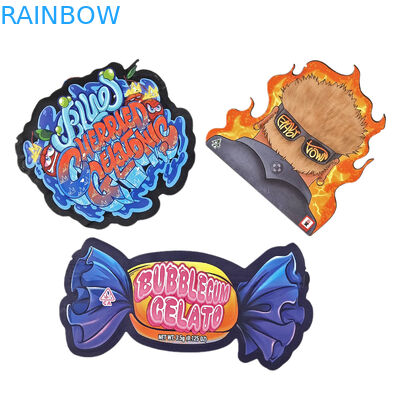 Özel Düzensiz Şekilli Kokusuz Çantalar Ziplock Özel 28g 14g 7g 3.5g Die Cut Snack Gıda Paketleri Mylar Torbası