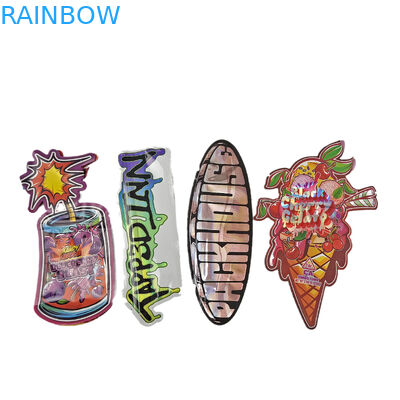 3.5g 7g Özel Baskı Özel Örtü Düzensiz Şekilli Mylar Torbaları Fermuarlı Kokusuz Atıştırmalık Ambalajı Mylar Torbaları