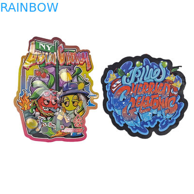 3.5g Özel Baskılı Mylar Torbaları Düzensiz Şekilli Döşeme Kesilmiş Ziplock Torbaları Atıştırmalık Kurabiye Şekerleri için Paketleme Torbaları