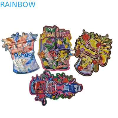 Yüksek Kaliteli Özel Logo Özel Şekil Kokusuz Ziplock Düzensiz Bireysel Örtü 3.5g Mylar Torbaları Kurabiye Şekerleri İçin