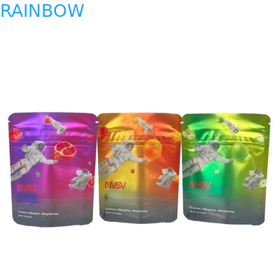 3.5 Gram Plastik Poşetler Paketleme Özel Etiket Baskılı CBD Kurabiyeleri Yeniden Kapanabilir k