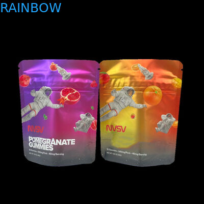 3.5 Gram Plastik Poşetler Paketleme Özel Etiket Baskılı CBD Kurabiyeleri Yeniden Kapanabilir k