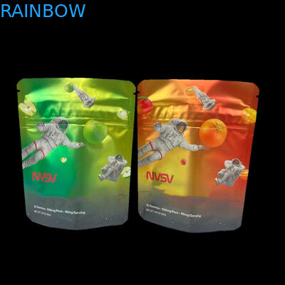 3.5 Gram Plastik Poşetler Paketleme Özel Etiket Baskılı CBD Kurabiyeleri Yeniden Kapanabilir k